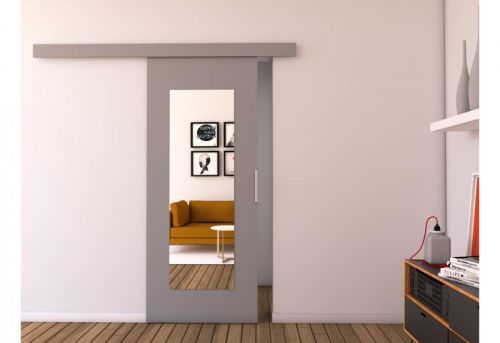 Expedo Posuvné dvere so zrkadlom LIVELLO I, 96x205, sivá