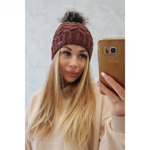 Cap with fleece Daria K217 light brown