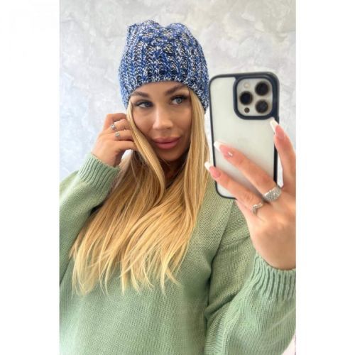 Cap with fleece Merry K225 mauve-blue