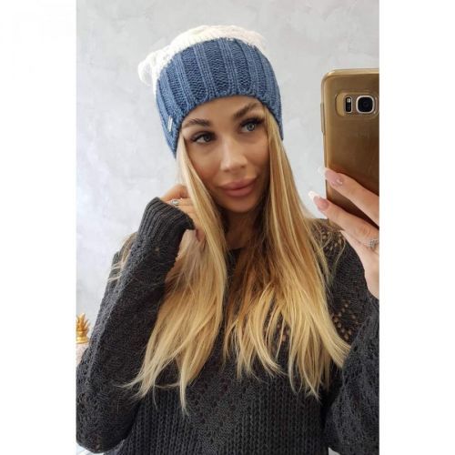 Cap with fleece Paris K212 white+jeans