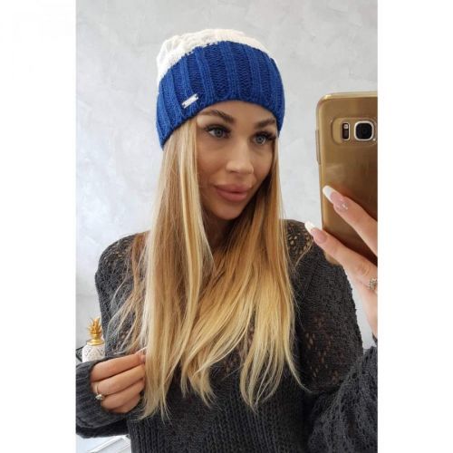 Cap with fleece Paris K212 ecru+mauve-blue