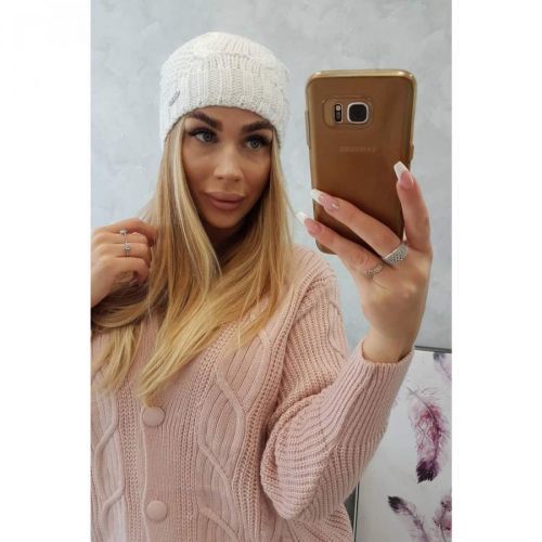 Cap with fleece Karolina K243 white