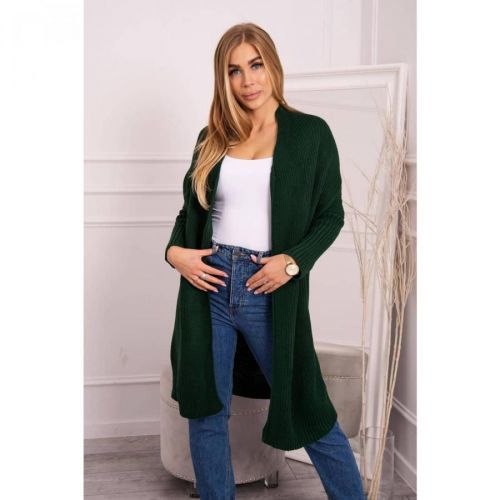 Sweater with batwing sleeve dark green