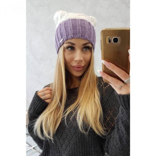 Cap with fleece Paris K212 white+purple