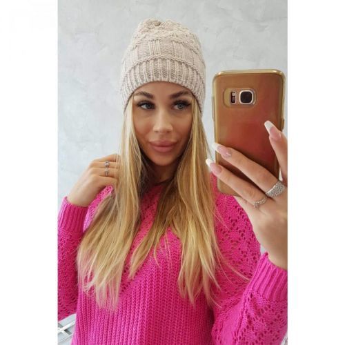 Cap with fleece Marta K231 light beige