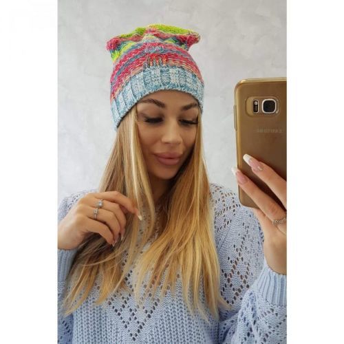 Cap with fleece Klaudia K255 yellow neon+blue