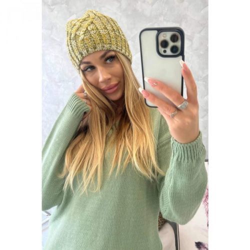Cap with fleece Merry K225 kiwi+khaki