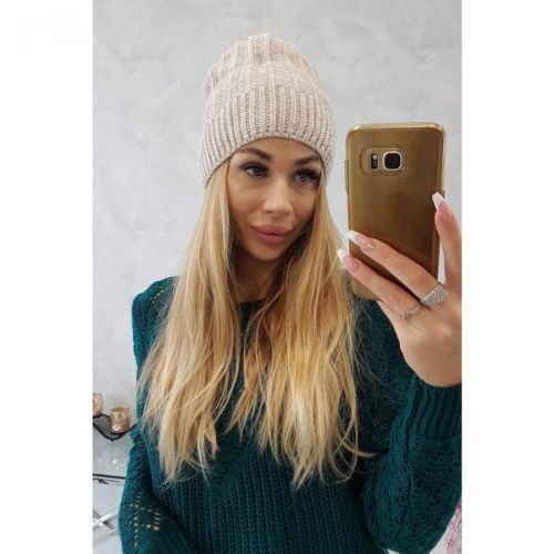 Cap with fleece Anna K238 beige