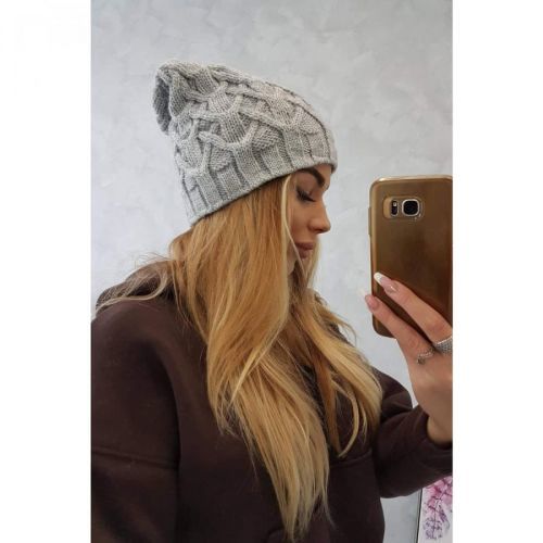 Cap with fleece Sonia K201 light gray