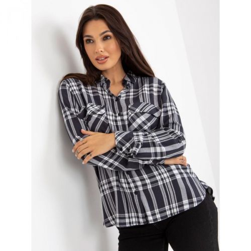 Women's dark gray viscose checked shirt