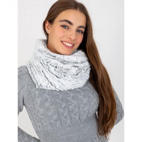 Women's black and white faux fur tube scarf