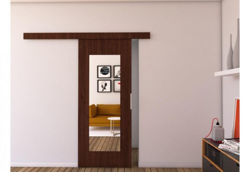 Expedo Posuvné dvere so zrkadlom LIVELLO I, 96x205, wenge