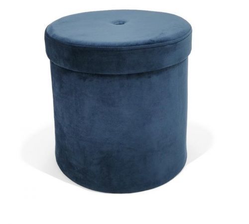 Taburet s úložným prostorem GRAND - 36 x 36 cm - tmavě modrý
