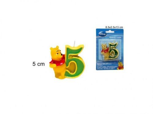 Sviečka číslica 5 Medvedík Pú