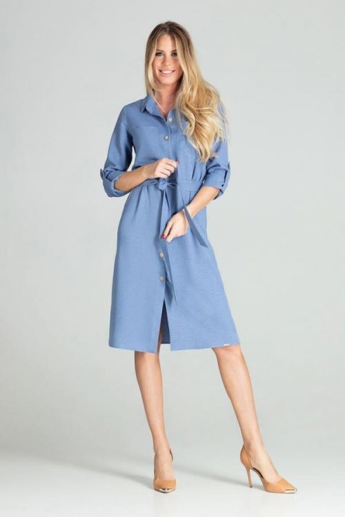 Dámske šaty M703 - Figl jeans-modrá L-40