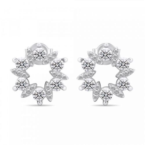 Brilio Silver Pôvabné strieborné náušnice s čírymi zirkónmi EA593W