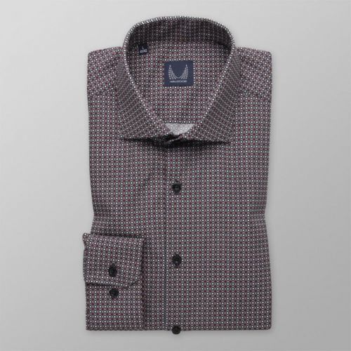 Pánska extra slim fit košeľa tmavomodrej farby s modrým károvaným vzorom 14589