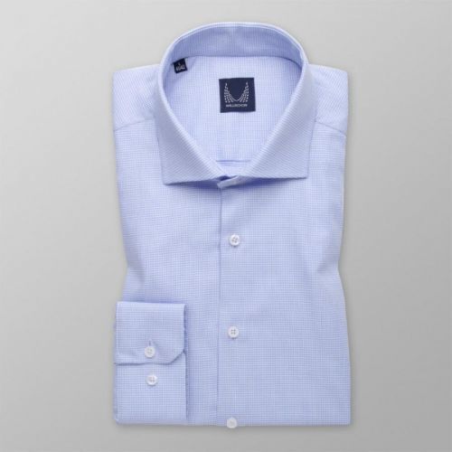 Pánska extra slim fit košeľa svetlomodrej farby s pepito vzorom 14594
