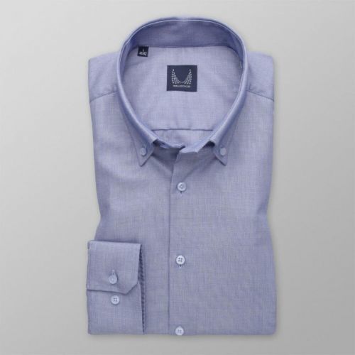 Pánska extra slim fit košeľa svetlomodrej farby s jemným vzorom 14596