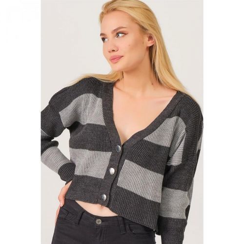 Z3008 DEWBERRY LADIES CARDIGAN-OUTDOOR ANTHRACITE