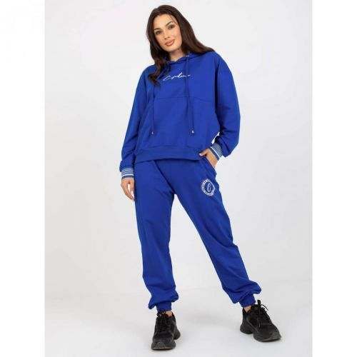 Dark blue loose sweatshirt set with pants