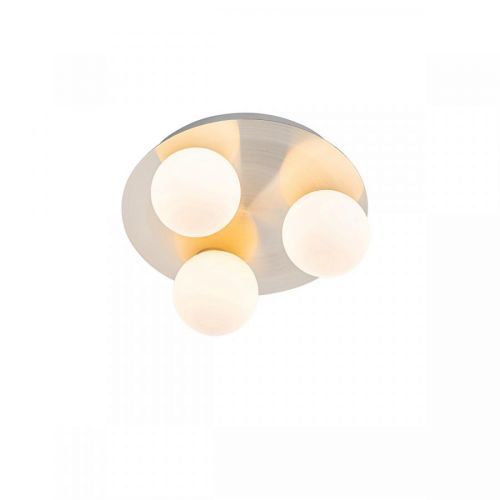 Moderne badkamer plafondlamp staal 3-lichts - Cederic