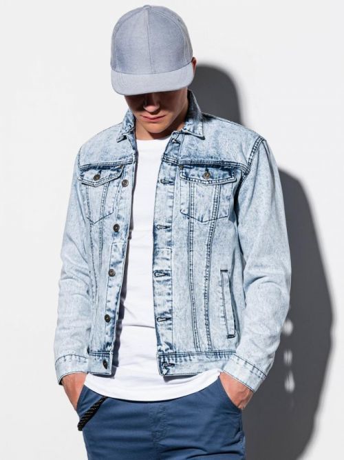 Ombre Clothing Pánska džínová bunda Goodhue svetlo modrá C441