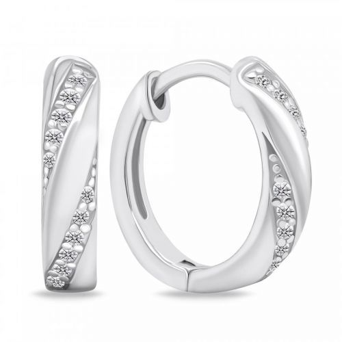 Brilio Silver Slušivé strieborné kruhy s čírymi zirkónmi EA689W