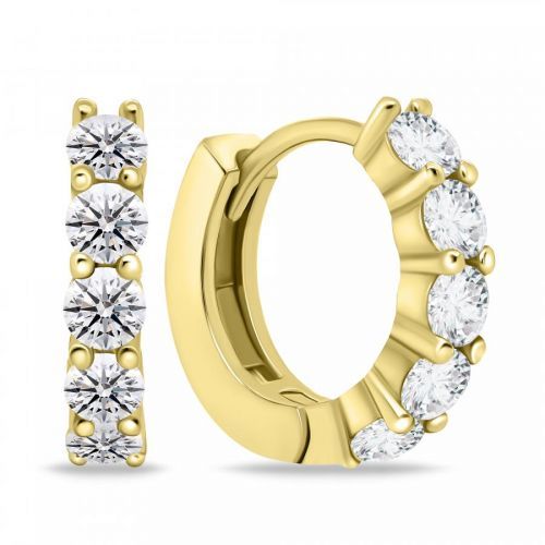 Brilio Silver Štýlové pozlátené kruhy s čírymi zirkónmi EA669Y