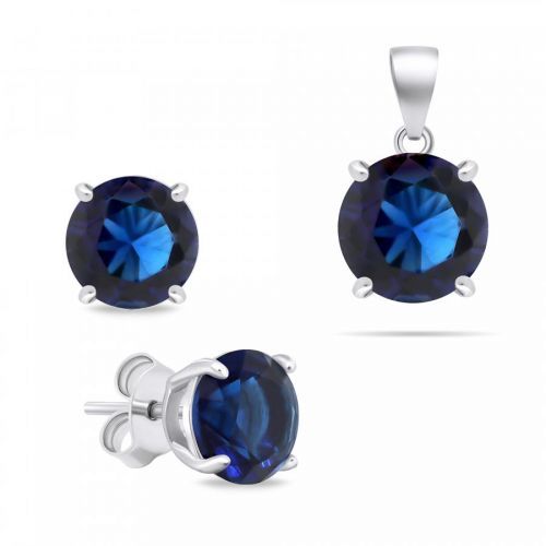 Brilio Silver Originálny strieborný set šperkov so zirkónmi SET232WB (náušnice, prívesok)