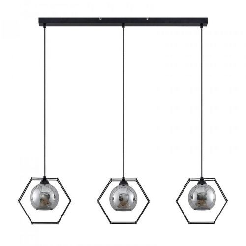 Lindby Dajanira závesná lampa, 3-plameňová, sivá