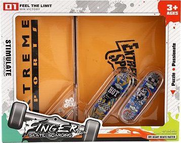 Teddies Skateboard prstový skrutkovací 2 ks s rampou s doplnkami