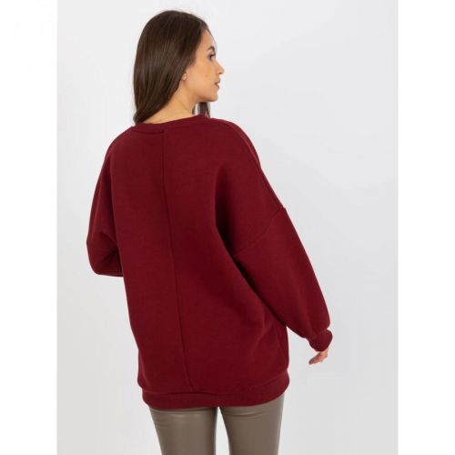 Maroon oversize sweatshirt without a hood