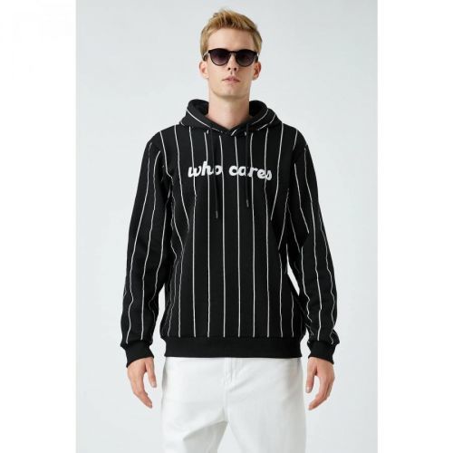 Koton Men's Black Striped Sweatshirt