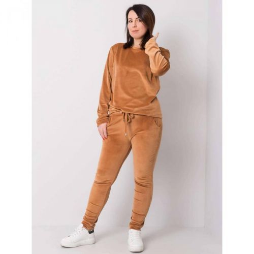 Plus Size Velor Camel Set
