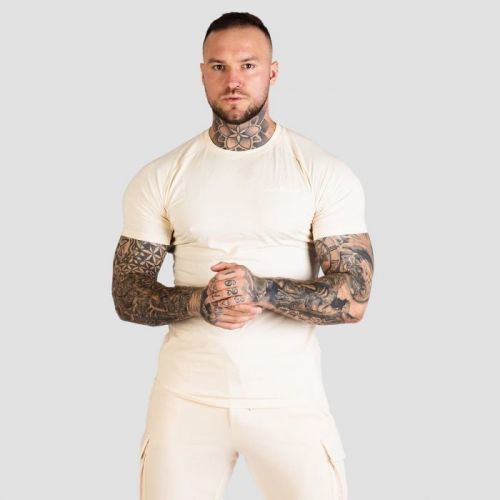GymBeam Tričko Fitted TRN T-shirt Sand  LL
