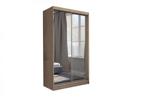 Expedo Skriňa s posuvnými dverami a zrkadlom ROBERTA, 150x216x61, sonoma