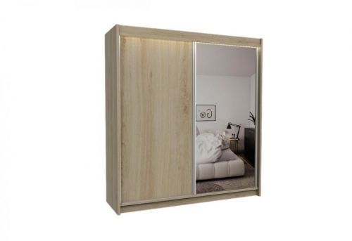 Expedo iňa s posuvnými dverami a zrkadlom TARRA, sonoma, 200x216x61