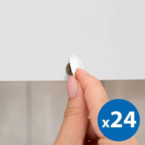 Sada krytov skrutiek - 13 mm - biele - 24 ks / balenie