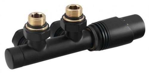 Bruckner - WICHER pripojovacia sada termostatická pre stredové pripojenie 50 mm, čierná mat 600.311.6