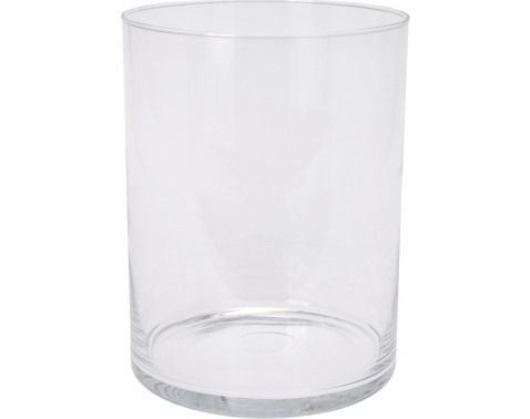 Sklenená váza 19x25 cm, priehľadná valcová%