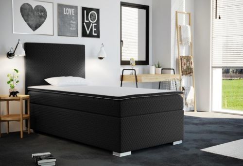 Expedo Čalúnená posteľ boxspring RENATA + topper, 80x200, sawana pik honey 14, ľavá