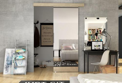 Expedo Posuvné dvere DOLANO II so zrkadlom, 96,5x205, sonoma