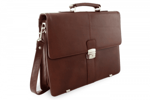 Hnědá kožená aktovka s přihrádkou pro notebook 112-5056-40