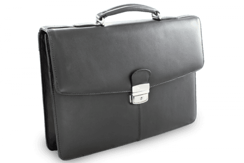 Černá kožená aktovka se třemi vnitřními přihrádkami 112-6004-60
