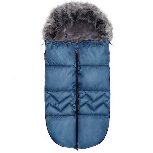 SPRINGOS Fusak Luxury Modern s kožušinou 4v1 - 90cm - Modrý