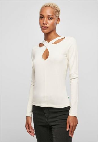 Urban Classics Ladies Crossed Cut Out Longsleeve whitesand - XS