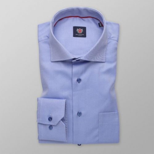 Pánska slim fit košeľa svetlomodrá s jemným pruhovaným vzorom 14660