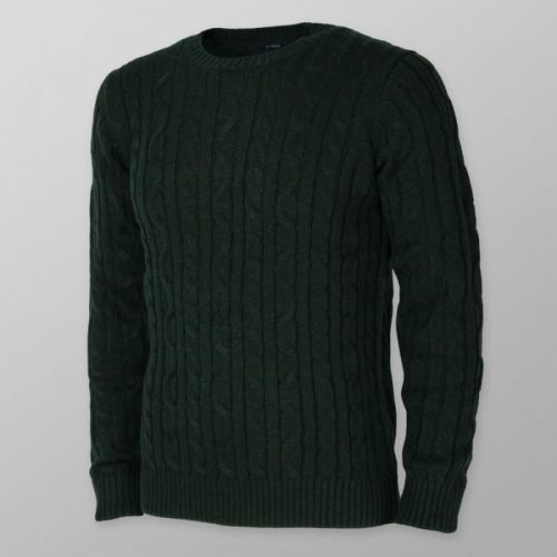 Pánsky sveter tmavozelenej farby s jemným vzorom 14680