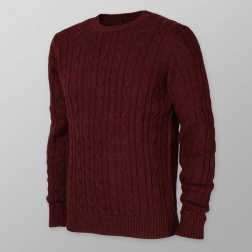 Pánsky sveter bordovej farby s jemným vzorom 14682